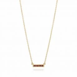 Anna Beck Jewelry Anna Beck Garnet Pavè Bar Stacking Necklace, Gold