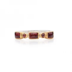 Anna Beck Jewelry Anna Beck Garnet Mosaic Stacking Ring - Gold