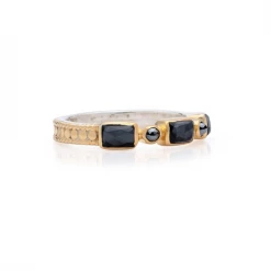 Anna Beck Jewelry Anna Beck Hematite Mosaic Stacking Ring - Gold