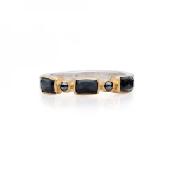 Anna Beck Jewelry Anna Beck Hematite Mosaic Stacking Ring - Gold