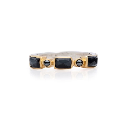Anna Beck Jewelry Anna Beck Hematite Mosaic Stacking Ring - Gold