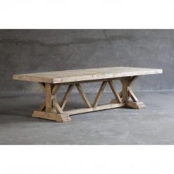 Organic Restoration Salvaged Wood Trestle Dining Table