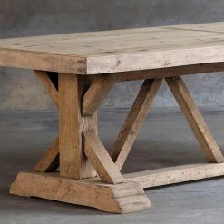 Organic Restoration Salvaged Wood Trestle Dining Table