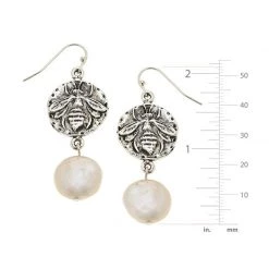 Susan Shaw Jewelry Susan Shaw Handcast Gold Bee And Freshwater Coin Pearl Earrings