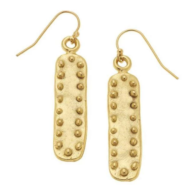 Susan Shaw Jewelry Susan Shaw Handcast Gold Bar With Dots Earrings