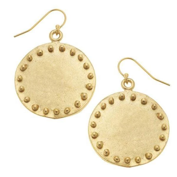 Susan Shaw Jewelry Susan Shaw Large Handcast Gold Circle With Dots Earrings