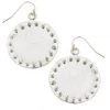 Susan Shaw Jewelry Susan Shaw Large Handcast Silver Circle With Dots Earrings