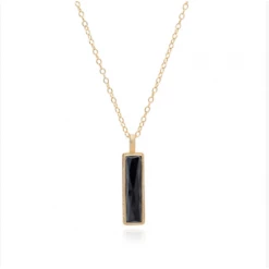 Anna Beck Jewelry Anna Beck Hematite Bar Pendant Necklace 30"- Gold
