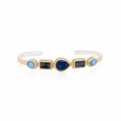 Anna Beck Jewelry Anna Beck Hematite & Sapphire Multi-stone Cuff - Gold