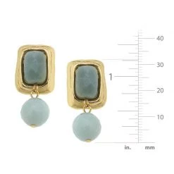 Susan Shaw Jewelry Rectangle Stone Drop Earrings