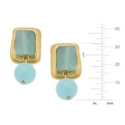 Susan Shaw Jewelry Rectangle Stone Drop Earrings