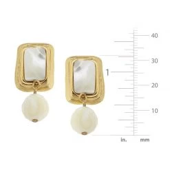 Susan Shaw Jewelry Rectangle Stone Drop Earrings