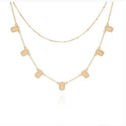 Anna Beck Jewelry Anna Beck Multi Bar Charm & Satellite Chain Double Necklace - Gold