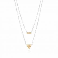 Anna Beck Jewelry Anna Beck Reversible Petite Bar And Triangle Double Necklace, 16-18"