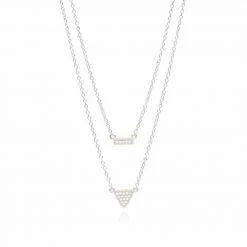 Anna Beck Jewelry Anna Beck Reversible Petite Bar And Triangle Double Necklace, 16-18"