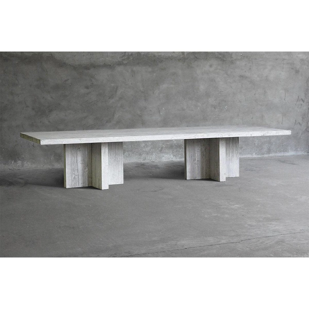 Organic Restoration Reclaimed Elm Wide Dining Table - T Style Leg