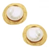 Susan Shaw Jewelry Susan Shaw Handcast Gold With White Coin Pearl Earrings