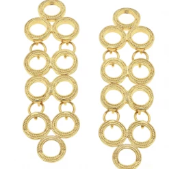 Susan Shaw Jewelry Susan Shaw Handcast Gold Multi Circle Earrings