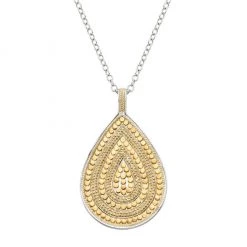 Anna Beck Jewelry Anna Beck Long Beaded Double Sided Teardrop Necklace - Silver And Gold