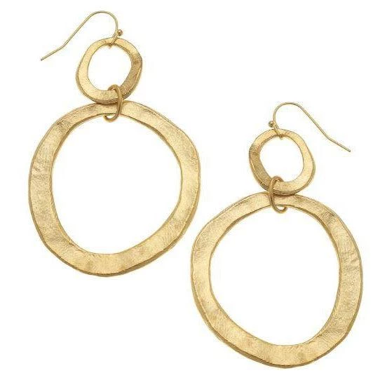 Susan Shaw Jewelry Susan Shaw Handcast Double Gold Earrings