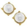 Susan Shaw Jewelry Susan Shaw Genuine Cotton Pearl Cab Earrings