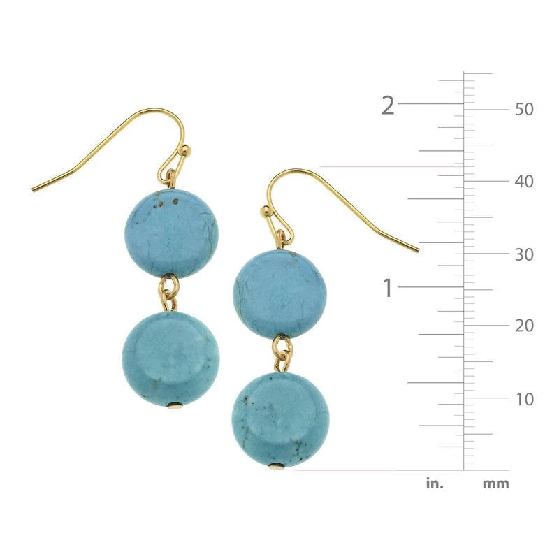 Susan Shaw Jewelry Susan Shaw Genuine Turquoise W/Gold Earrings