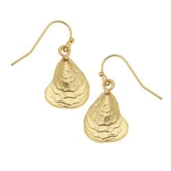 Susan Shaw Jewelry Susan Shaw Gold Oyster Shell Dangle Earrings