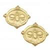 Susan Shaw Jewelry Susan Shaw Handcast Gold "Bee" Intaglio Pierced Earrings
