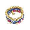 Susan Shaw Jewelry Blue & White Fuscia Bracelet Stack