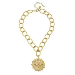 Susan Shaw Jewelry Susan Shaw Queen Bee Pendant On Textured Loop Chain