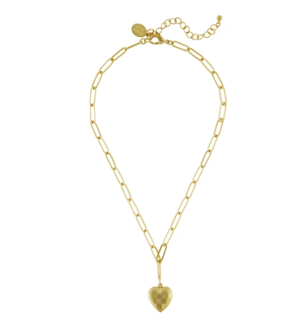 Susan Shaw Jewelry Susan Shaw Checkered Locket Necklace