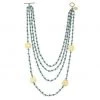 Susan Shaw Jewelry Susan Shaw Multi Strand Linked Turquoise With Gold Circles 16in Necklace