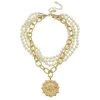 Susan Shaw Jewelry Susan Shaw Large Bee Pendant On Multi Strand Ivory Glass Pearl Necklace