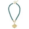 Susan Shaw Jewelry Susan Shaw Genuine Turquoise With Italian "Bee" Intaglio Necklace
