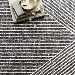 Loloi Rugs Joanna Gaines Newton Rug Collection - NET-01 Charcoal/Ivory