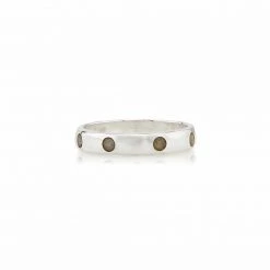 Anna Beck Jewelry Anna Beck Labradorite Hammered Pavé Stacking Band - Silver