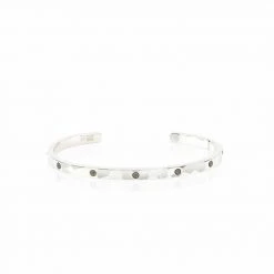 Anna Beck Jewelry Anna Beck Labradorite Hammered Pavé Stacking Cuff - Silver