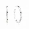 Anna Beck Jewelry Anna Beck Medium Labradorite Hammered Pavé Hoop Earrings - Silver