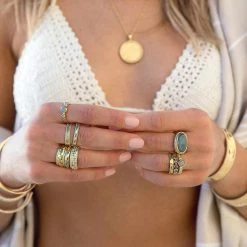 Anna Beck Jewelry Anna Beck Hammered Cigar Ring - Gold