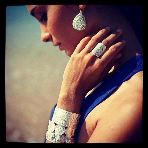 Anna Beck Jewelry Anna Beck Beaded Saddle Ring - Silver