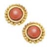 Susan Shaw Jewelry Susan Shaw Handcast Gold With Pink Coral CLIP Earrings
