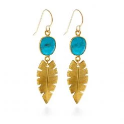 Amano Studio Palm Leaves Turquoise Earring Jewelry
