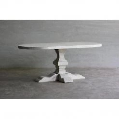 Organic Restoration Reclaimed Elm Oval Dining Table - Pedestal Leg