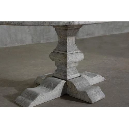 Organic Restoration Reclaimed Elm Oval Dining Table - Pedestal Leg