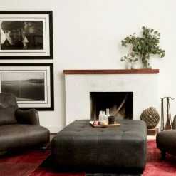 Essentials Cisco Brothers Arden Leather Ottoman