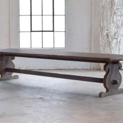 Organic Restoration Baroque Style Table In Reclaimed Teak - Antiqued