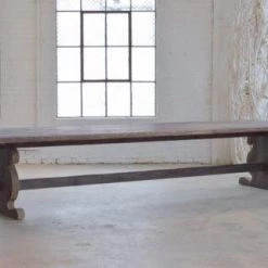 Organic Restoration Baroque Style Table In Reclaimed Teak - Antiqued