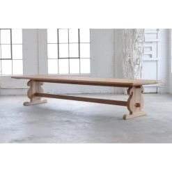 Organic Restoration Baroque Style Table In Reclaimed Teak - Natural