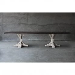 Organic Restoration Long Concrete Top Dining Table - R Base