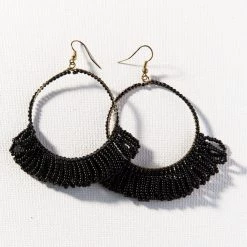 Ink + Alloy Jewelry Fringe Hoop Seed Bead Earrings - 3.5
